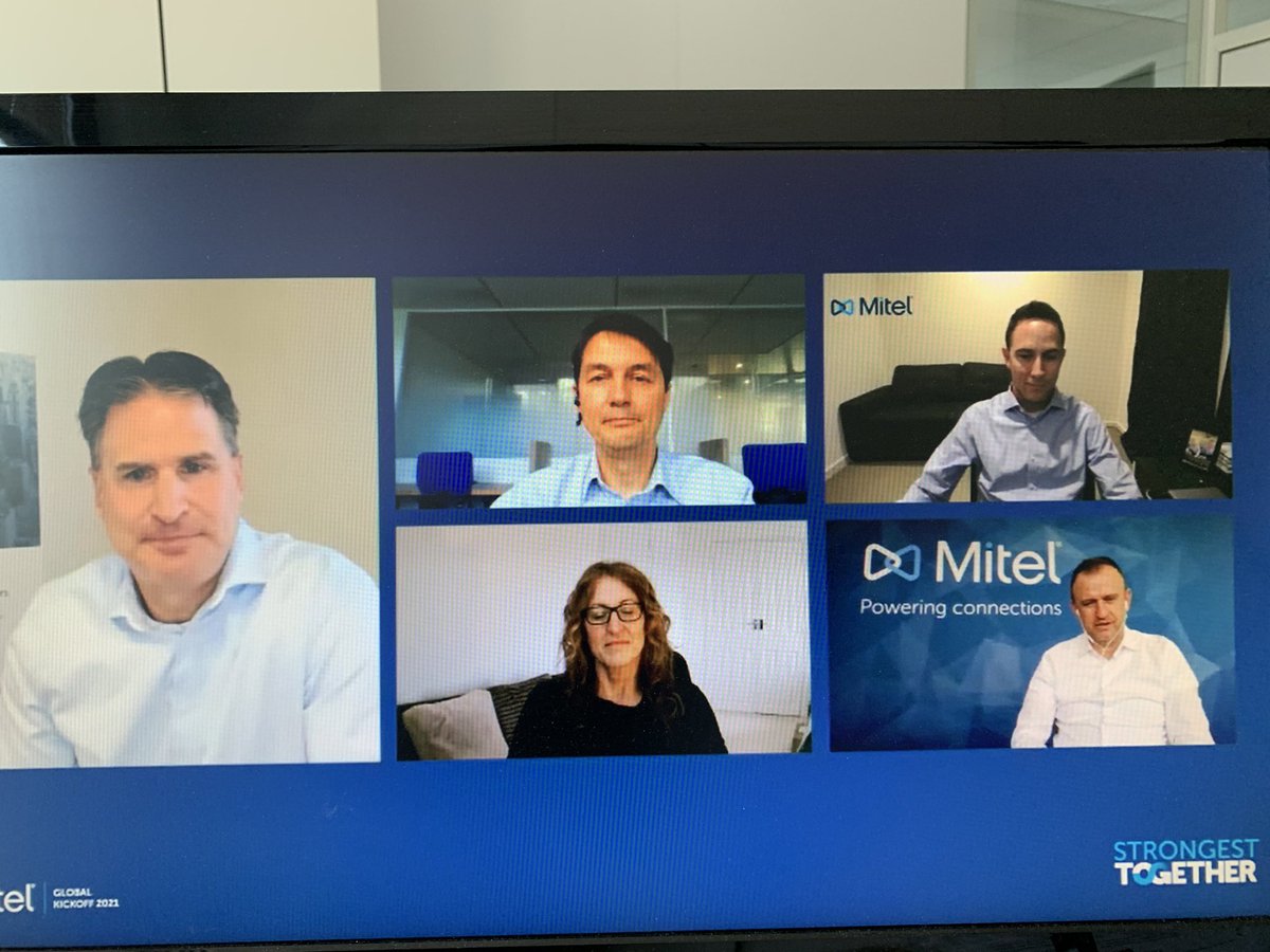 ChamyChr's tweet photo. #MitelGKO2021 Int’ Sales panel emphasizing power and successes of @Mitel. Thank you @alison1brewer Chat Hardaker, @DrazenIvan @B_Husson for such expertise. Shout out John Buszka, EVP Customer Experience Solutions &amp; Products, master of ceremony for this panel #StrongestTogether https://t.co/kq9WaQYYuG