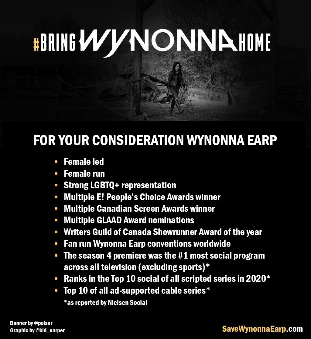 WynonnaEarpPod's tweet image. We need everyone to be all in!

Please review this thread and retweet it.

@xfbard's thread below lists our plans. 

I've attached a helpful "for your consideration" image you could use in your tweets to the networks.

Remember, polite no chill!

#WynonnaEarp #BringWynonnaHome
