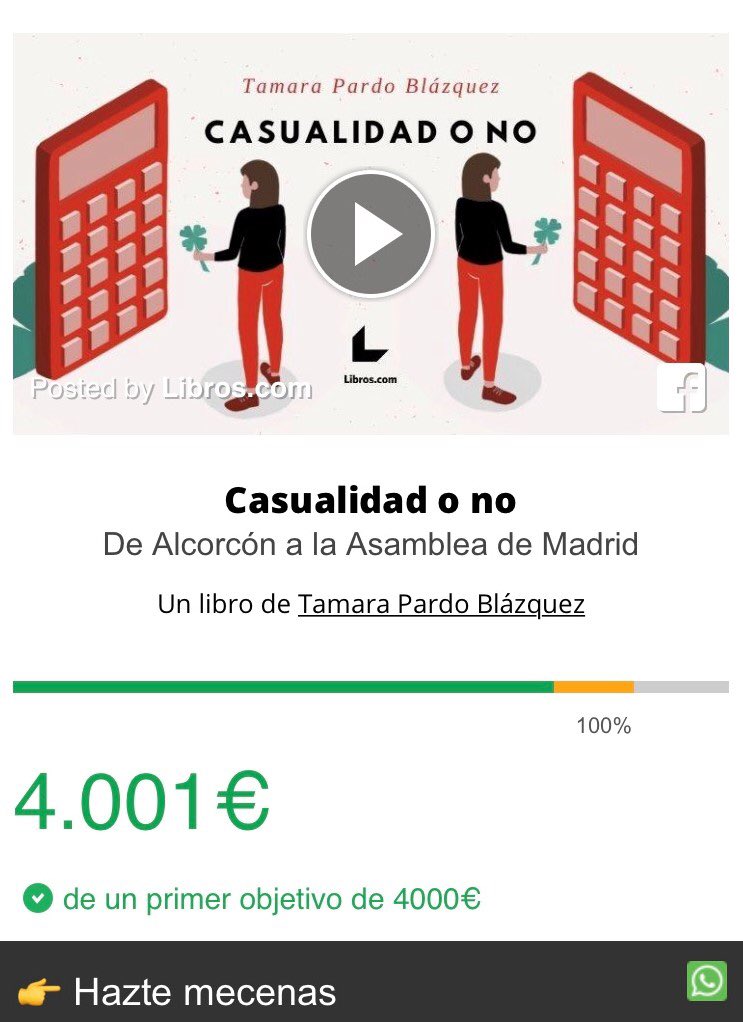 TamaraPardo14's tweet photo. Muchas gracias por el apoyo! Qué ilusión llegar al objetivo para seguir adelante con el proceso de revisión y publicación por @libroscom 👏🏻🍀😘 https://t.co/29eqhQzuBj