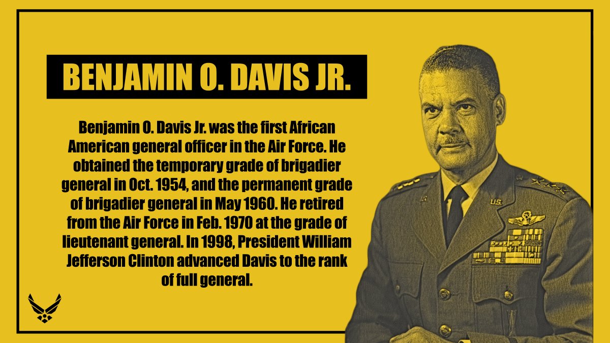 U.s. Air Force On Twitter: "Recognizing Trailblazers: Gen. Benjamin O. Davis Jr. Overcoming Significant Barriers, Davis Was The First African American General Officer In The #Usaf. Read More About Him Here: Https://T.co/K9U4Uojxb9 #