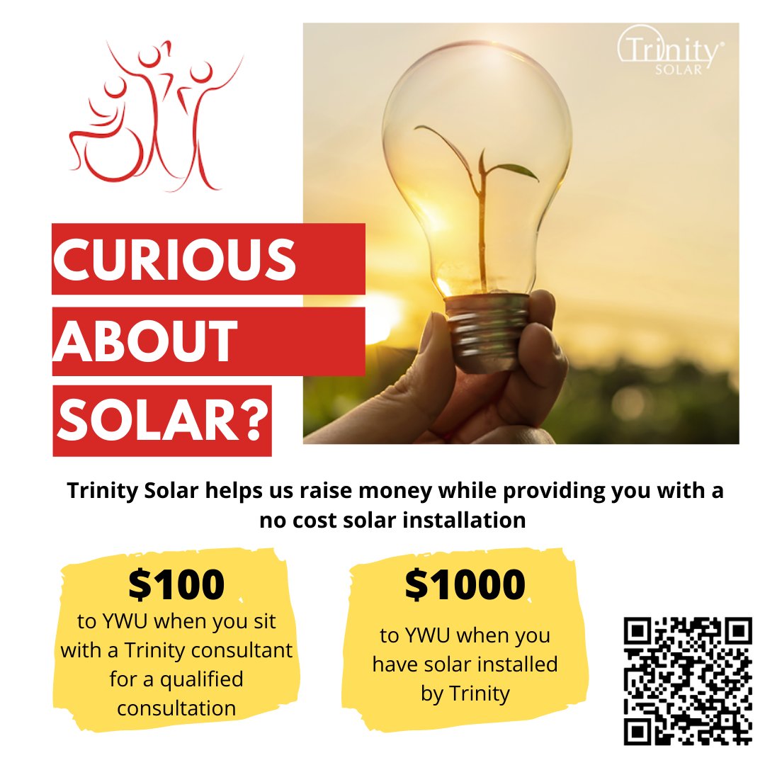 We are so happy to share that our partnership with Trinity Solar is still going strong! If you are looking to learn more about solar, please sign up for a consultation with a Trinity expert to help Us! raise money. trinity-solar.com/organization/y…