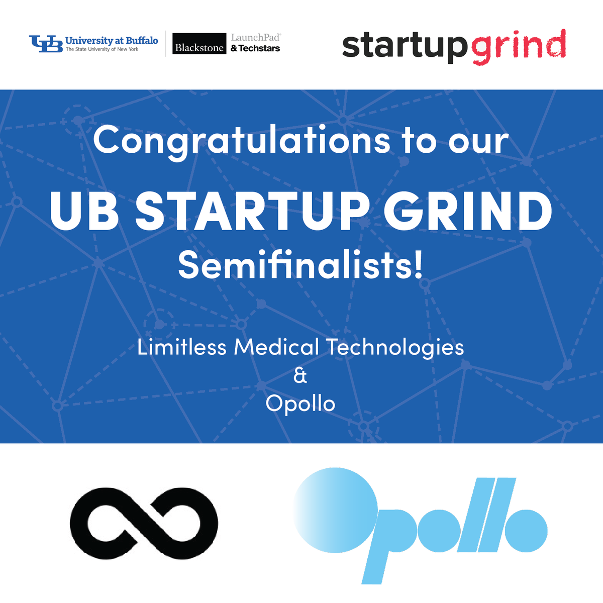 We are excited to announce our two semifinalists in this year's Launchpad Pitch Competition! Congratulations to Limitless Media and Technologies and Opollo. We look forward to learn more about your big idea and watch you continue your journey! #ubuffalo #bxlaunchpadts