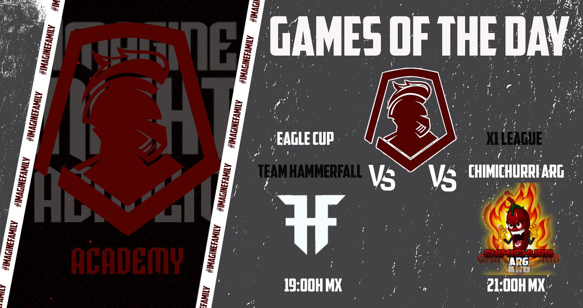 Academy_IK's tweet photo. PARTIDOS | #CR
Nos toca disputar dos encuentros hoy β.
Contra @HAMMERTEAMCR en la @EaglesportB y a @ChimichurriArg en la @X1League. Suerte a nuestros rivales π
Estaremos dando todo de nosotros para sacar el mejor resultado. βπ‘
#GoKnights #GoIKAC #ImagineFamily https://t.co/JqorGhrNxv