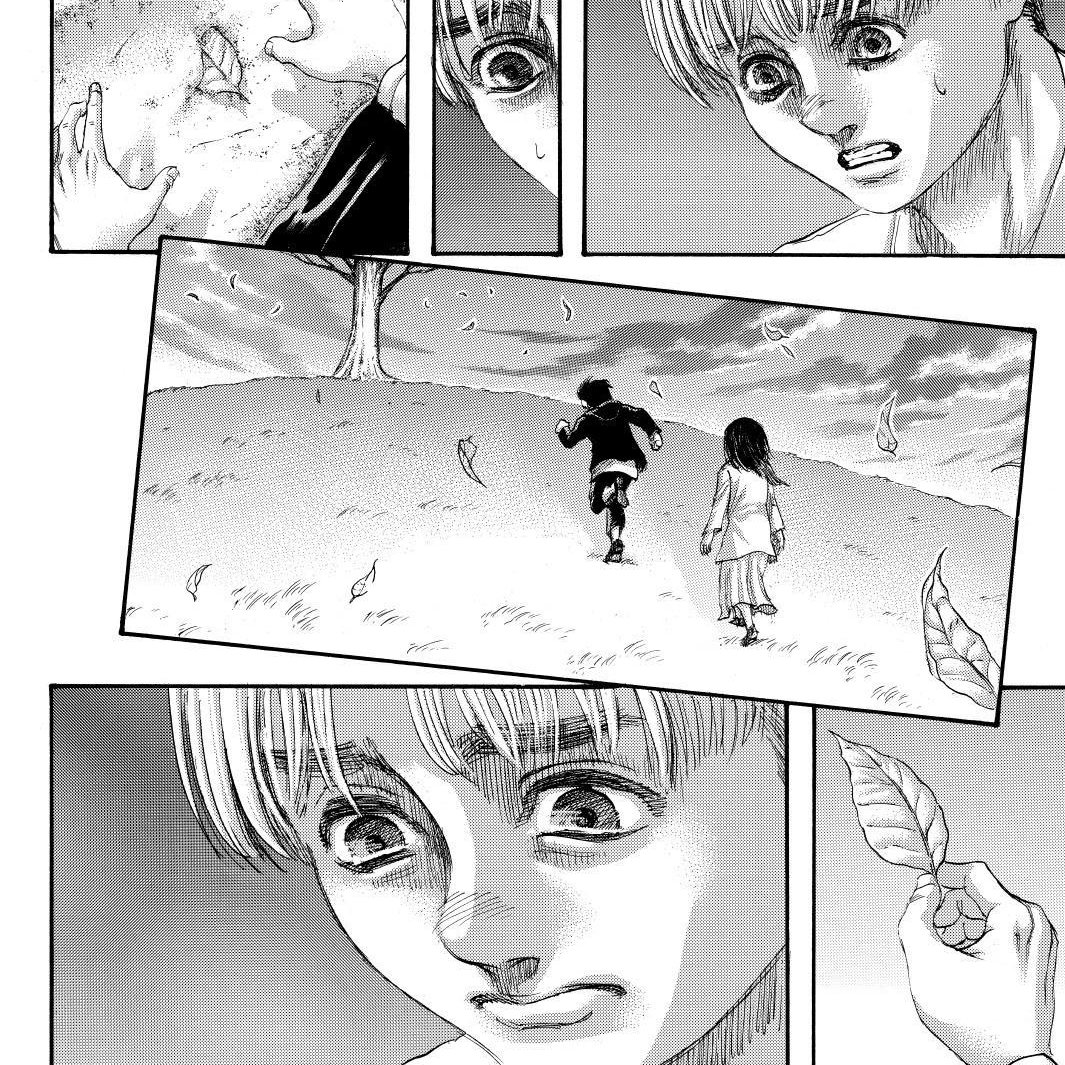 time when he was racing towards a tree with Eren and Mikasa. He started talking about how even these trivial moments were worth of experiencing and living for. Life isn't just about "multiplying," living is about moments we as humans treasure. Life is a precious journey we