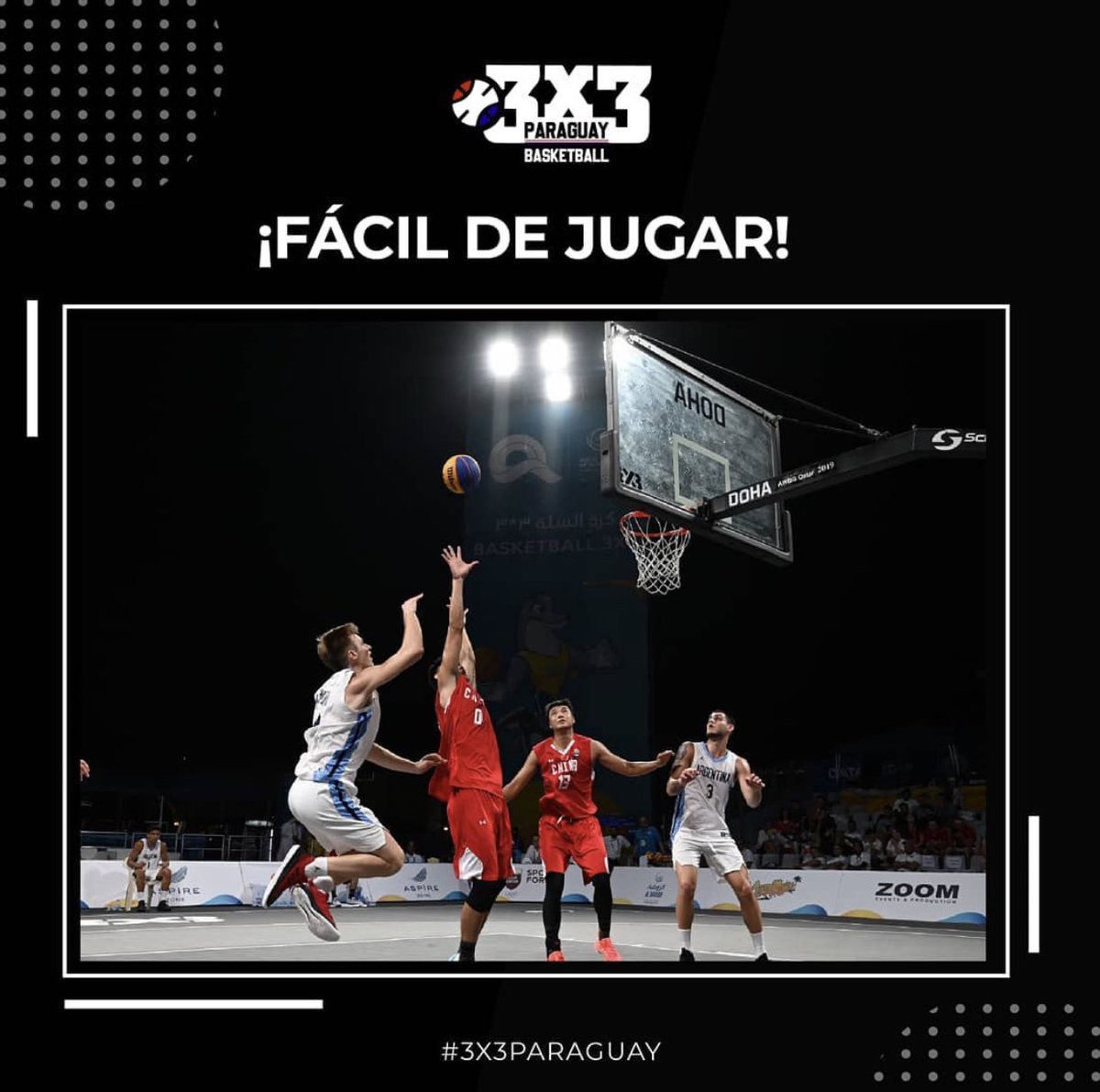 3x3Paraguay's tweet photo. Armá tu equipo! 🖐🏻🏀
Invitá a tus amigos, motivá al resto y comenzá a hacer parte de este emotivo y hermoso deporte.
El #3x3 llegó para quedarse. Depende de todos.
#3x3Paraguay #FIBA3x3 #CPB #RFGroup #RFSports #Paraguay https://t.co/Eg0iJUsys0
