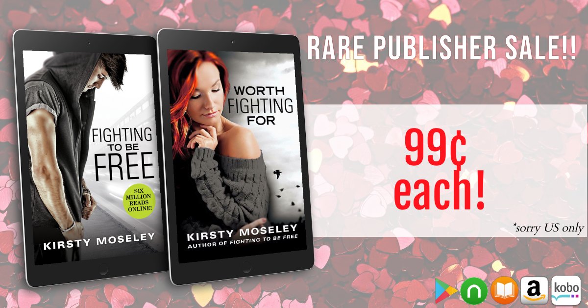 KirstyEMoseley's tweet photo. 🤩𝐑𝐀𝐑𝐄 𝐏𝐔𝐁𝐋𝐈𝐒𝐇𝐄𝐑 𝐒𝐀𝐋𝐄!!🤩
𝟳𝟱% 𝗢𝗙𝗙 - Fighting To Be Free
• Amazon universal https://t.co/83jgYOflSF
• Apple https://t.co/BSIYMOvnyh
𝟴𝟯% 𝗢𝗙𝗙 - Worth Fighting For
• Amazon universal https://t.co/wjZ3zuPrN4
• Apple https://t.co/c0PdeoDept https://t.co/l3Wp2atFZx