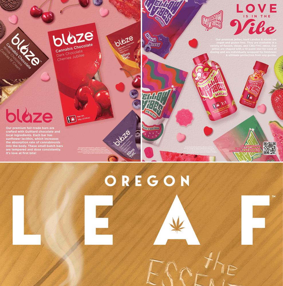 GotMellowVibes's tweet photo. Check out page 1 & 2 in this month's #oregonleaf magazine! #gotmellowvibes & #blazechocolates. What are you getting your sweetheart? https://t.co/pc8MIMquh4