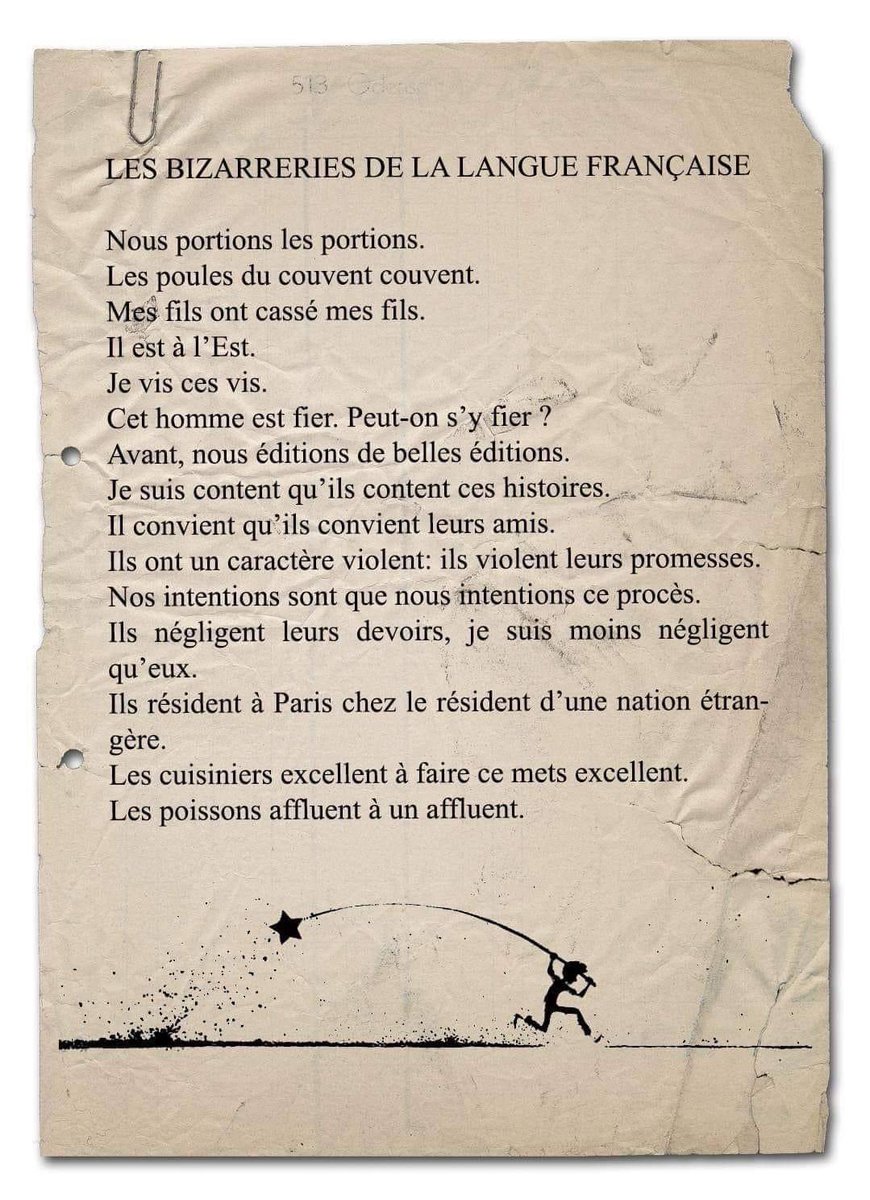 ISAixProvence's tweet image. Les bizarreries de la langue française. 
.
.
#fle #FLE #apprendrelefrançais #learnfrench #learnfrenchonline #learnfrenchinfrance #languefrançaise #languefrancaise