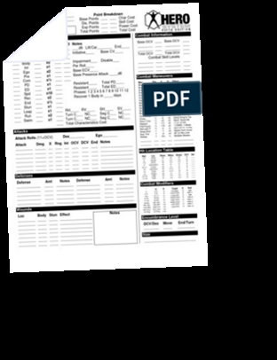 hero system 5th edition character sheet pdf download free / Twitter