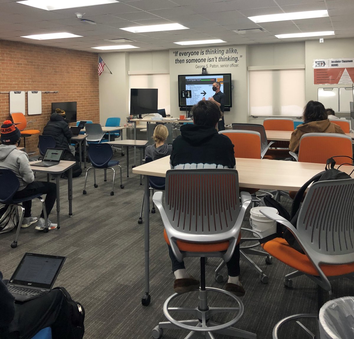 Today in #seeyouinCTE we find <a href="/tamorenus/">Terry Morenus</a> discussing Honors #accounting, and <a href="/NolanNNHS/">Gene Nolan</a> in #marketing