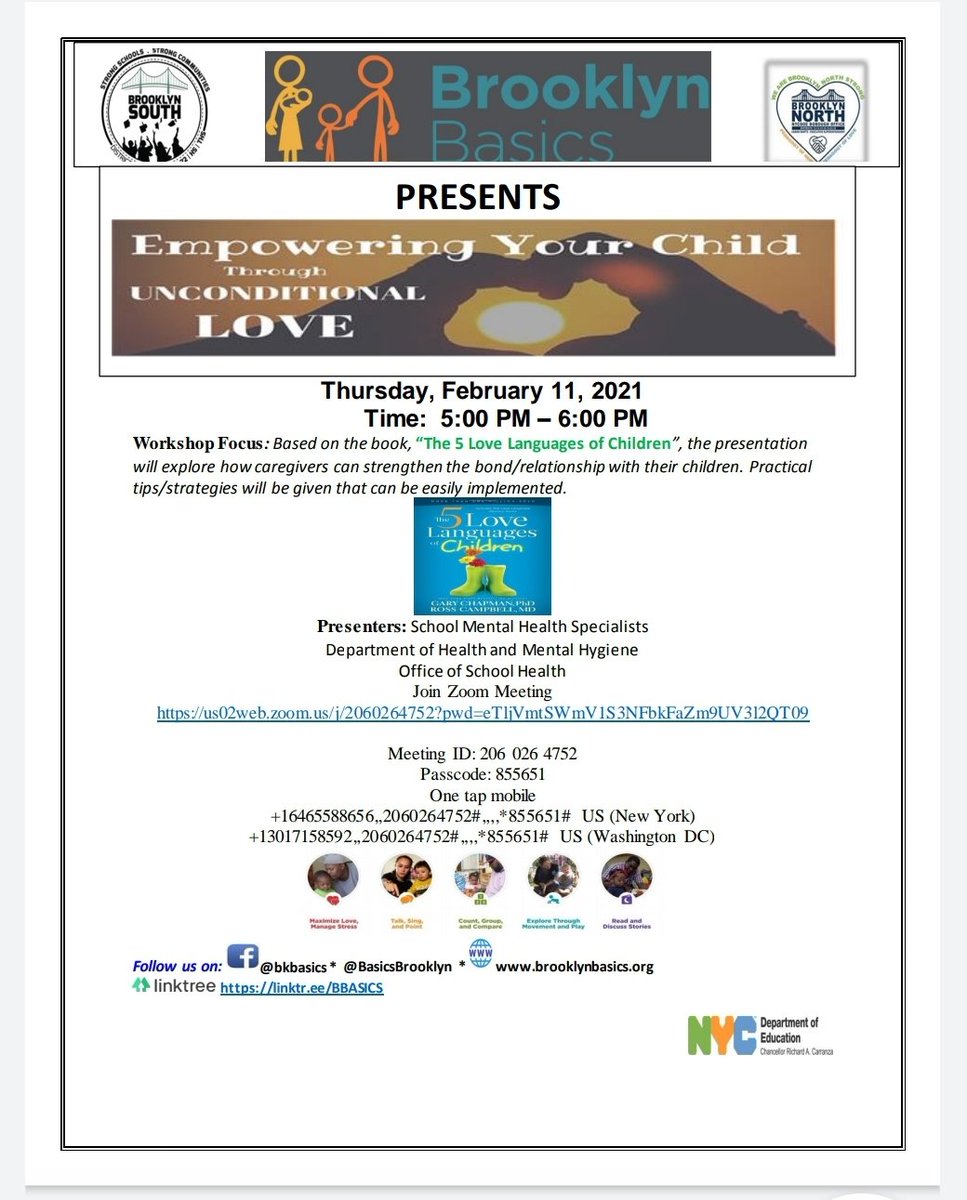 Please join us on Feb. 11th at 5 pm for another wonderful <a href="/BasicsBrooklyn/">The Basics Brooklyn</a> Workshop. Register on Eventbrite eventbrite.com/e/empowering-y…
<a href="/IClarenceEllis/">Clarence Ellis, Ed.D.</a>
<a href="/SheneanL/">Shenean Lindsay</a>
<a href="/District18Bk/">Community School District 18</a>
<a href="/D21_Community/">DOE District 21</a>
<a href="/CSD17NYC/">District 17</a>
@ExecSuptBKSouth
Zoom Link:
us02web.zoom.us/j/2060264752?p…