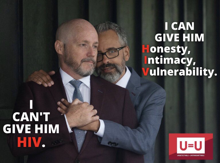 When a person living with HIV has access to effective treatment and achieves and maintains an undetectable viral load; HIV can’t be transmitted to their sexual partners.
Undetectable = Untransmittable (U=U)
#ICanGiveU #ICanGiveHim
#UequalsU #ICantGiveUHIV #ICantGiveHimHIV