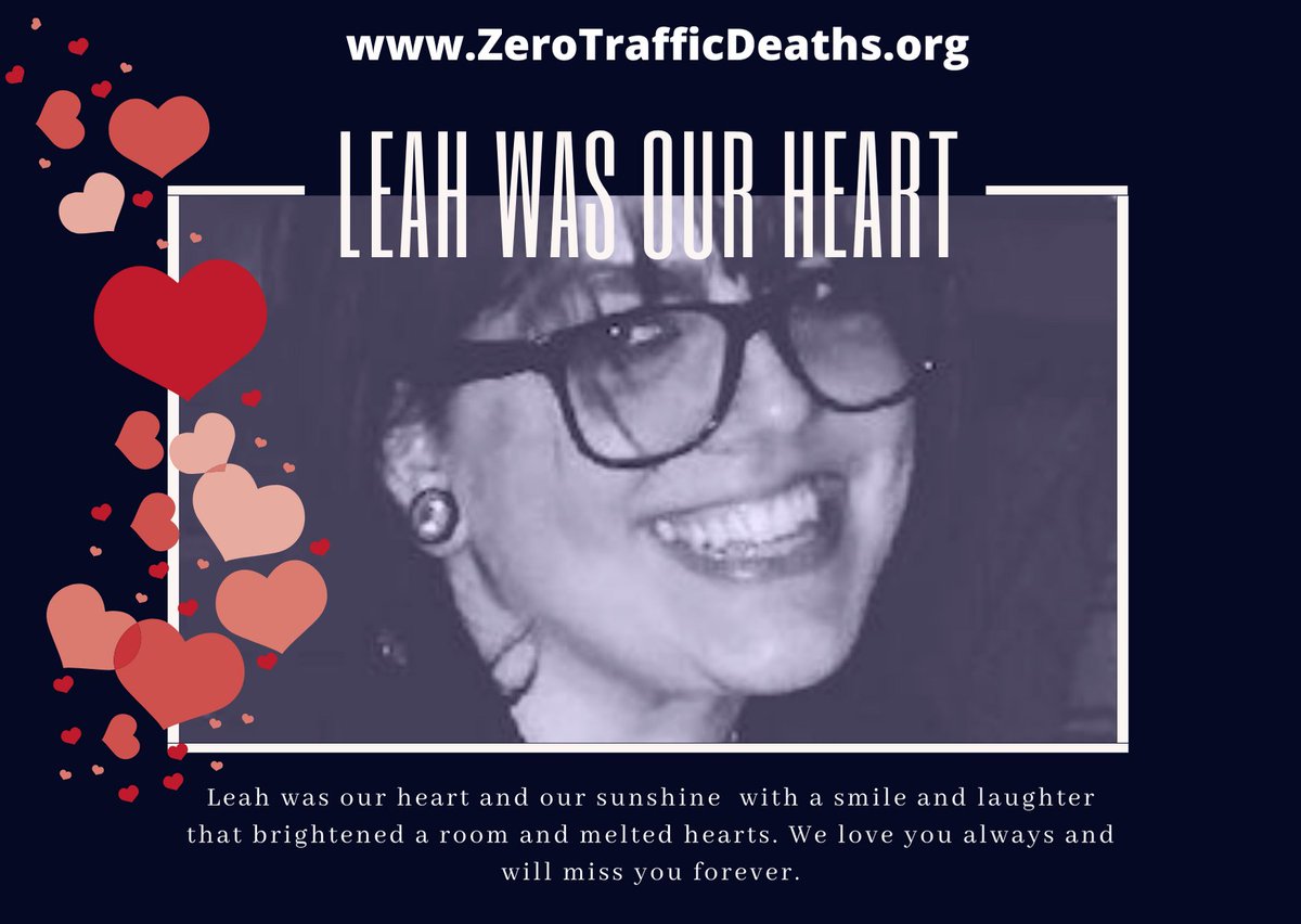 Leah Sylvain, 27, was riding her bike when she was hit &amp; killed by the driver of a left-turning truck. This Valentines Day her mom hopes she can help spare other families this pain

Join her in asking <a href="/SecretaryPete/">Secretary Pete Buttigieg</a> to commit to #ZeroTrafficDeaths by 2050 nsc.org/road/resources…