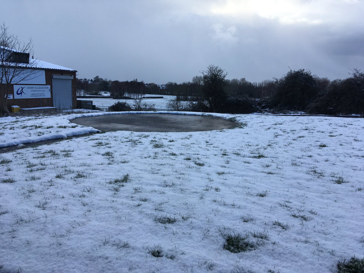 SueAbel4's tweet photo. @HJAMissLSmith This is what Alice was wanting to show you earlier! The snow at work with a view over Leicester Racecourse.  We also found some interesting footprints in the snow! https://t.co/UKT2mSpPbb