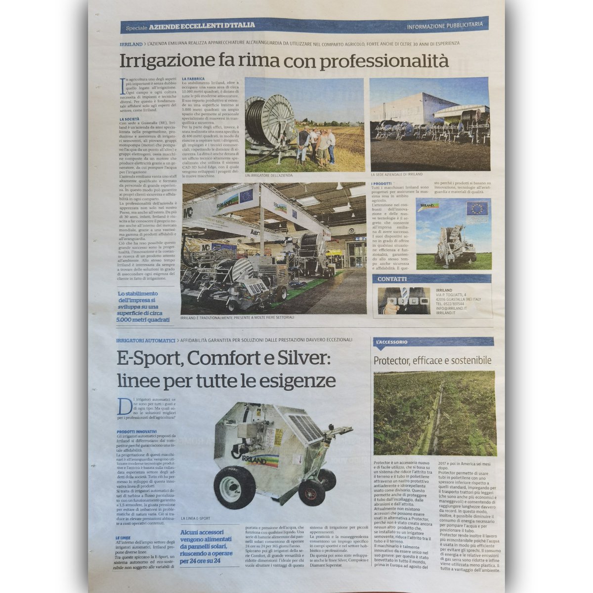 IrrilandSrl's tweet photo. @LaRepubblica_it 
#IRRILAND #IRRIGAZIONE https://t.co/57pxum1GPL