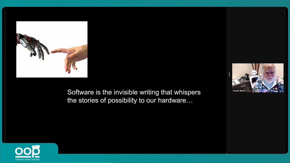 oop_conference's tweet image. Thank you @Grady_Booch for taking us through the past, present and future of software architecture in your #OOP keynote! #OOP2021