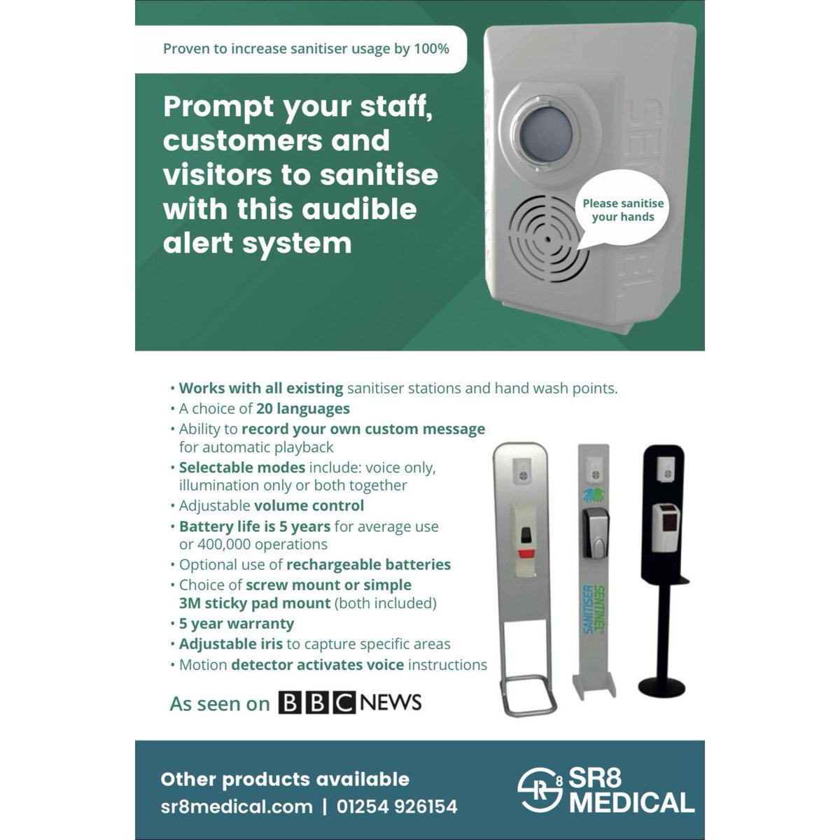 Are you doing all you can to prompt and protect your staff and customers? With this audible alert system 🔊 you can greet and prompt every employee and visitor to your business to sanitise their hands 👏🏼
For more Information call us today!