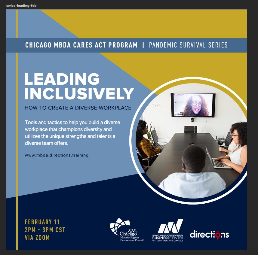 ChicagoMSDC's tweet image. Leading Inclusively, 2/11 at 2 p.m.:
lnkd.in/erB_cEz

#cmsdc #buydiverse #pandemiclife  #pandemicseries #pandemicsurvival  #leadership #workfromhomepeople #workfromhomelifestyle #leadershiplesson #diversity
