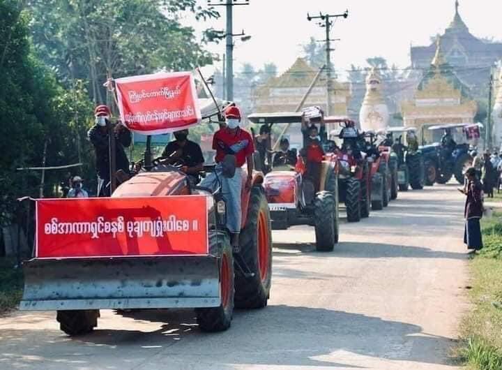 Today, Peasants and Farmers also participate protest against Myanmar Military Coup. #Feb10Coup #WhathappeninginMyammar