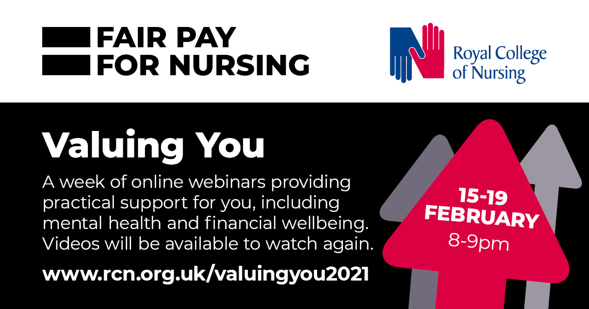 The RCN (@thercn) on Twitter photo We all know that #nursing staff aren’t paid what they deserve. Next Wednesday, join our Welfare Service for a free practical session about financial wellbeing, helping you make the most of your money. #RCNValuingYou 👉 bit.ly/36T0b9K We all know that #nursing staff aren’t paid what they deserve. Next Wednesday, join our Welfare Service for a free practical session about financial wellbeing, helping you make the most of your money. #RCNValuingYou 👉 bit.ly/36T0b9K