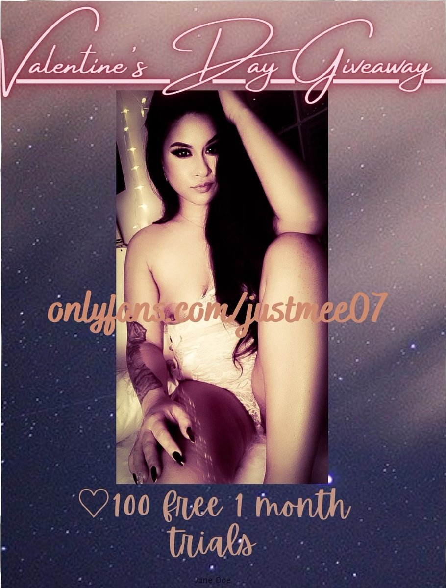 Justmee071's tweet photo. ♡Valentine's Day Giveaway ♡
°•°•°•°•°•°•°♡•°♡•°•♡°•°•°•°•°•°
♡Giving away 100 free 1 month trials 
🤍Rules: Go follow @InsatiableKelOF 
♡Must be following me
🤍like + rt this post and comment your favorite color
♡(Must be 18+) https://t.co/1NK121ew86