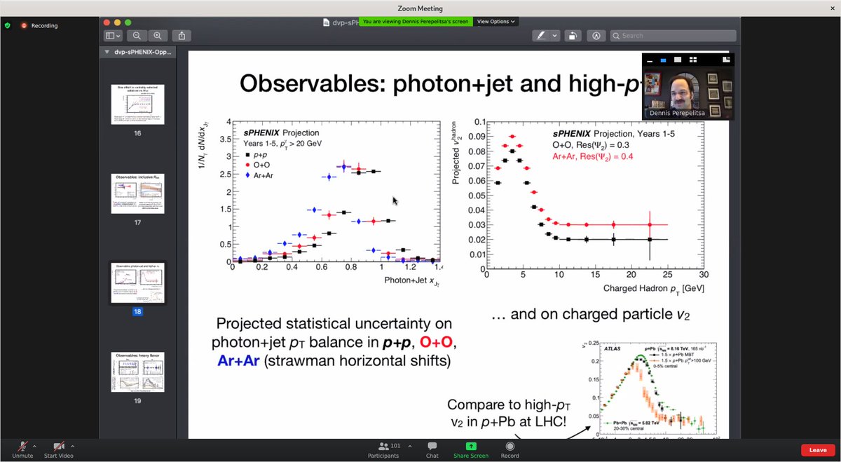 thermalization's tweet photo. Dennis V. Perepelitsa @profdvp @CUboulder @RHIC_PHENIX presents at #OppOatLHC workshop on opportunities with sPhenix at RHIC
#RelativisticHeavyIonCollider #LowTransverseMomentum #SmallSystems #OxygenOxygenproposal #JetMeasurements https://t.co/Stildt55Fa