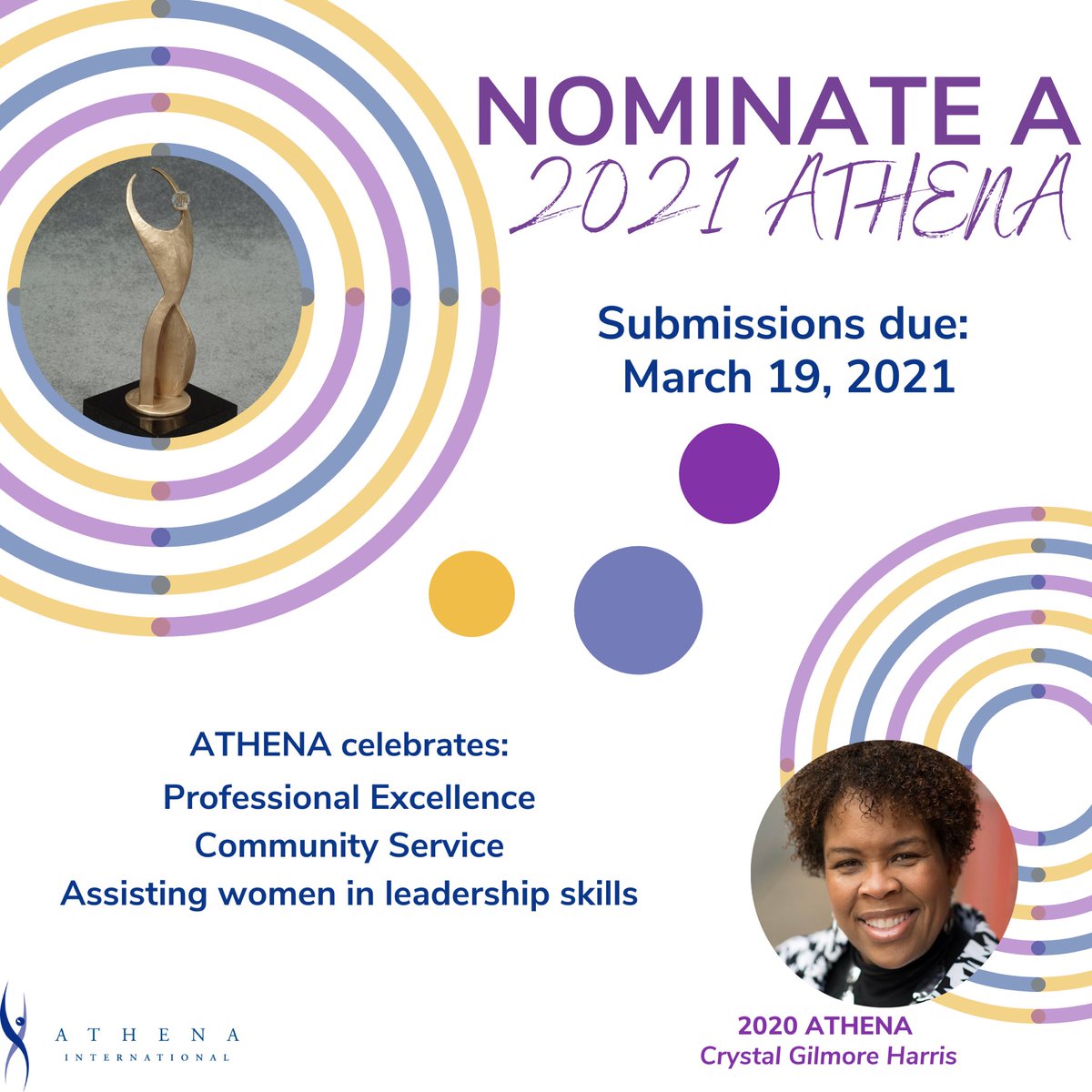 It’s that time of year! Do you know an ATHENA? Head to the link in our bio to learn more and to nominate a 2021 recipient! #athena #womenleaders