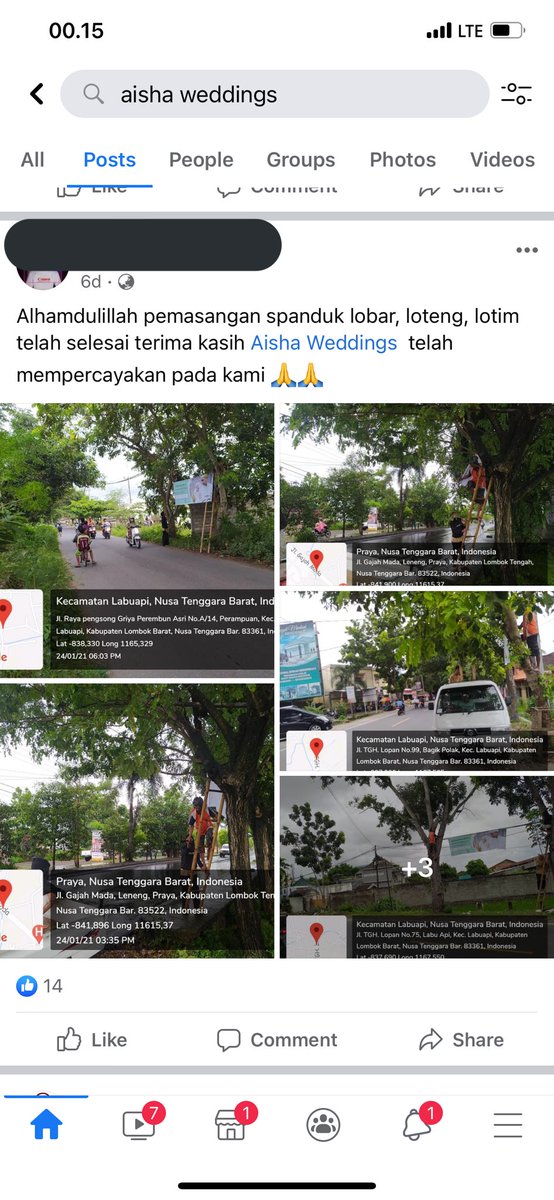 [Lombok]Ini kebetulan banget, jadi pemilik percetakan di Praya yang dibayar pakai Paypal ini mengunggah apa adanya di akun Facebook personalnya kalau Aisha Weddings pakai jasanya untuk mencetak dan memasangkan baliho.Pure doi cuma memberikan pelayanan saja, tidak lebih.