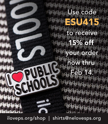 esu4nebraska's tweet photo. ESU 4 and Nebraska Loves Public Schools has teamed up to offer a discount on @NElovesPS gear. Use code below for your discount. Orders accepted through Feb. 14. #ESU4EE21 #becourageous #esu4 https://t.co/kV4mxhfVNf