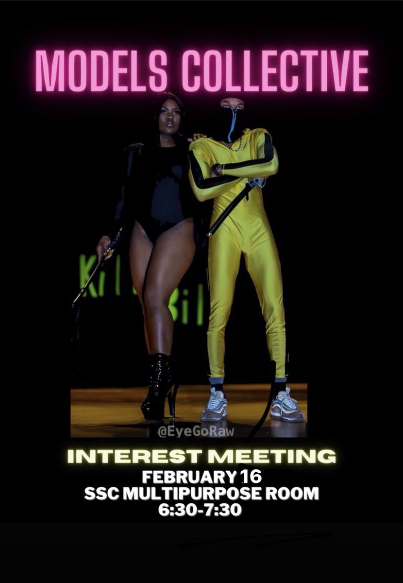 mdelscollective's tweet photo. Hey #UMES‼️Models collective wants you on our team! We’re looking for male and female models as well as E-board members to help us storm the runway👠👞coaching positions are also available! Feb 16th at 6:30 in the multipurpose room🤩 don’t forget your mask! https://t.co/L7R2Y3myWO