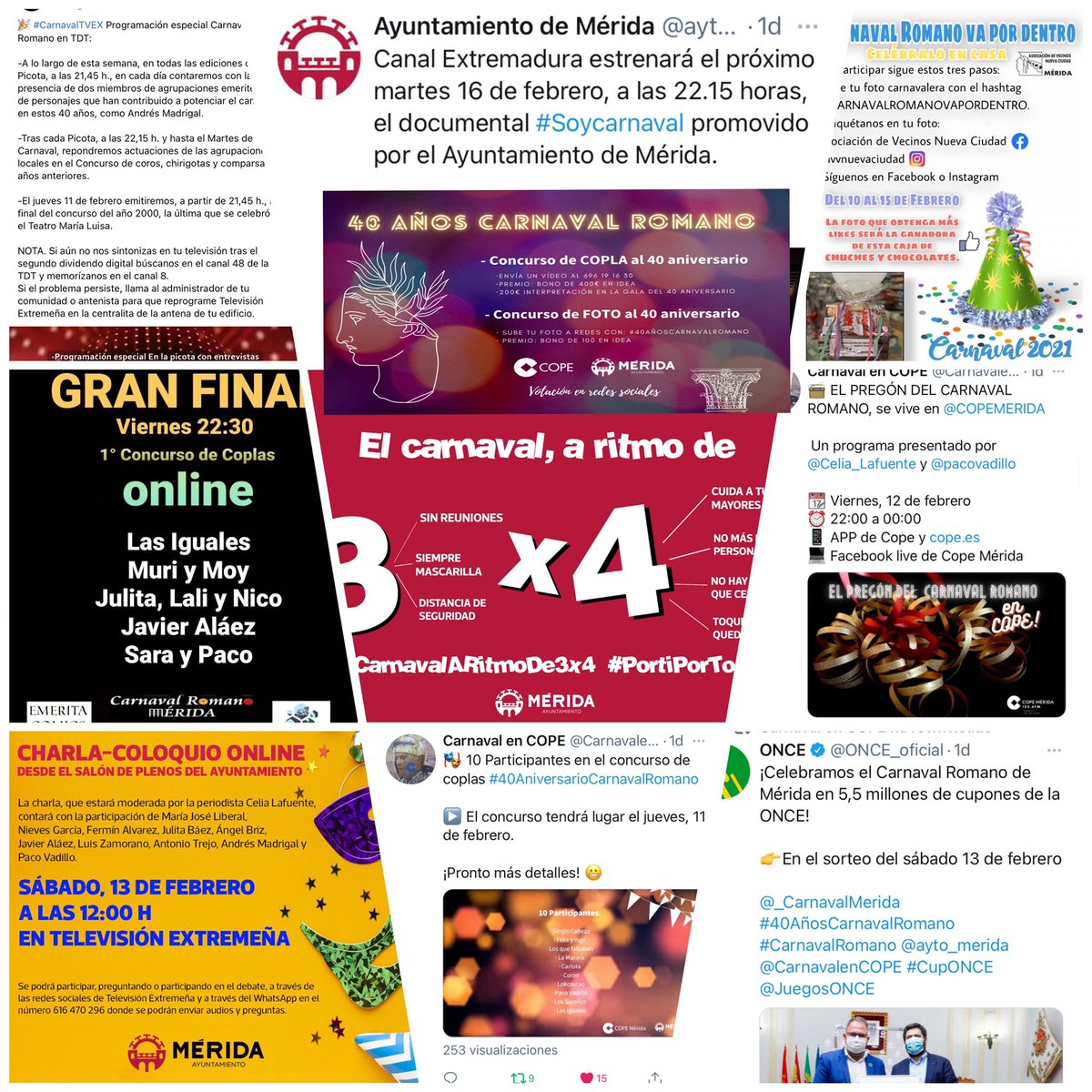 ¿Quién dijo que no había #CarnavalRomano en Mérida?
Más vivo que nunca y con responsabilidad.
#PorTíporTodos #Desdecasa #online #SoyCarnaval #YohagoCarnaval  
#40añosCarnavalRomano 
<a href="/CarnavalenCOPE/">Carnaval en COPE</a> <a href="/codigocarnaval/">Código Carnaval</a> 
⏩Esta es la agenda y queda algún evento más.
Planazo 👇👇👇!!!!!