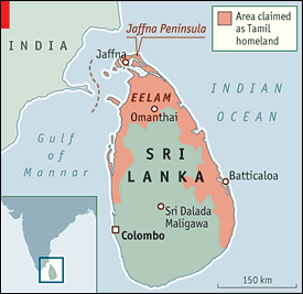 So, what is the problem with Sri Lanka? First of all, I will give you three maps. The first one is the demographic map of Sri Lanka, the second one is the map of Prabhakaran's Tamil Eelam. The third is religions in Sri Lanka.