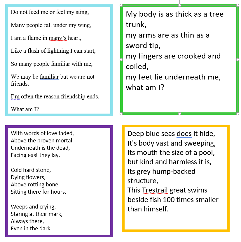 Minster_English's tweet photo. 💥 It has been riddle mania with Year 7. Well done to everyone who shared their ideas 💥 https://t.co/g8NWWwmfh0