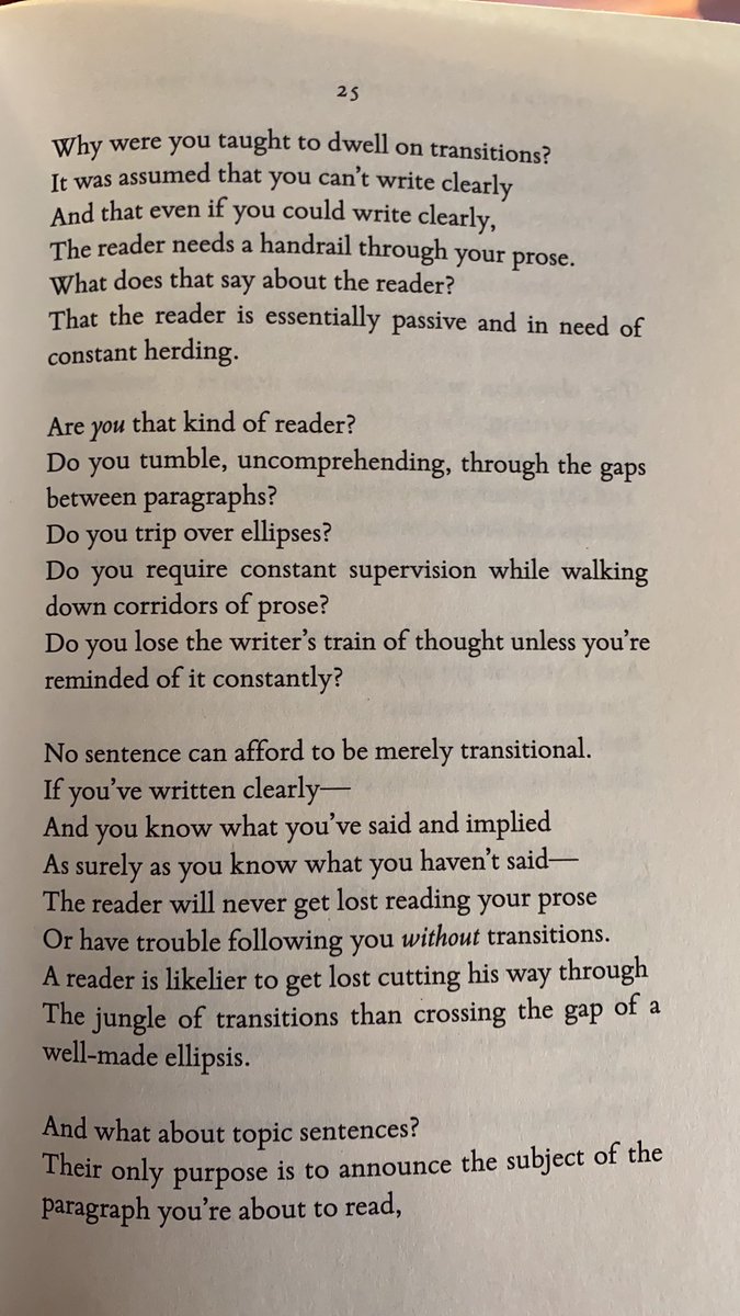 This is from Klinkenborg’s “Several short sentences about writing”. Here’s another typically insightful, brutal passage.
