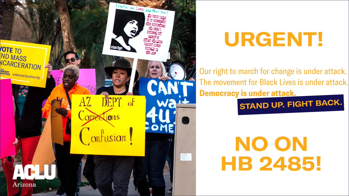 Our partners at  @ACLUaz have created an action page that you can use to immediately & directly contact your legislators and demand that they vote NO on these anti-first amendment bills.  #AZLEGClick the link below to contact your legislator & share!   https://action.aclu.org/send-message/urgent-protect-right-protest