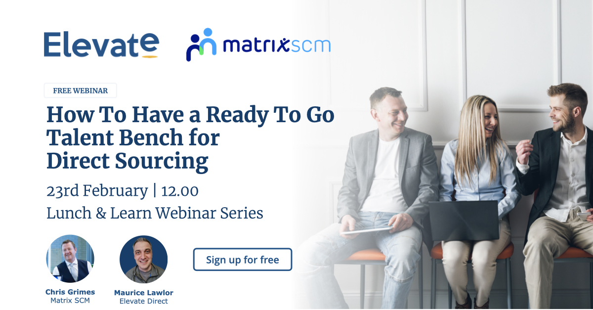 elevatedirect's tweet photo. **NEW WEBINAR ANNOUNCEMENT**
We're thrilled to be joined by Chris Grimes at Matrix SCM to discuss all things contingent workforce and in particular building Talent Benches for Direct Sourcing.Join us on the 23rd of February at 12.00. Register for free here https://t.co/MwSO1Fv2tr https://t.co/Z1VXZKchUm