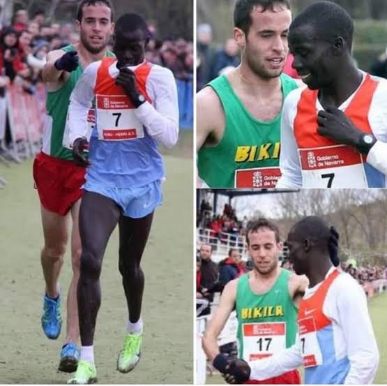 AfricaFactsZone's tweet photo. An Amazing Story

In 2012, Kenyan Runner Abel Mutai was only a few meters from the finish line, but got confused with the signs and stopped, thinking he had finished the race.

Spanish Runner, Ivan Fernandez, was right behind him, realizing what was going on and helped him win. https://t.co/91Bs5PucwK