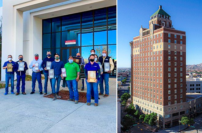 JordanFosterTX's tweet photo. Earlier this week we recognized the tremendous team behind The Plaza Hotel Pioneer Park. We are very proud of the work they put in to revive such a historic hotel. Please join us in congratulating this spectacular team. #ElPaso #JordanFoster #construction https://t.co/MdY7PRwebV