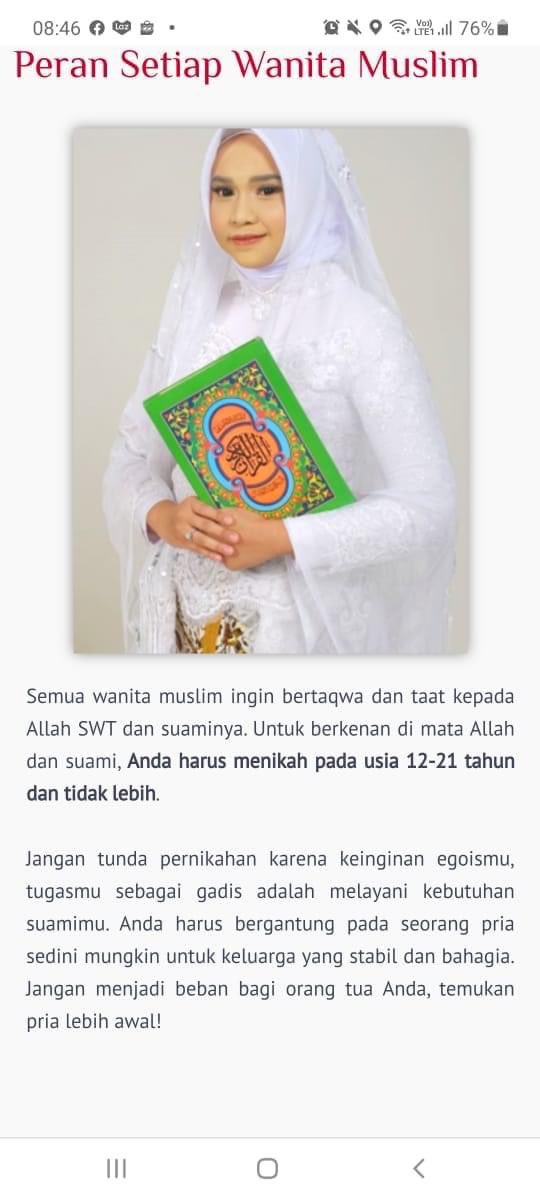 [Konten Promosi]Hadeh ini sih banyak banget sampe pusing. Mulai dari yang paling absurd.1. Hanya usia 12-21 tahun yang pernikahannya membuat Allah berkenanSeriusan ini ustadz salafi paling puritan sekalipun enggak bakal sepakat dengan statement seperti ini, ngaco, fiks.