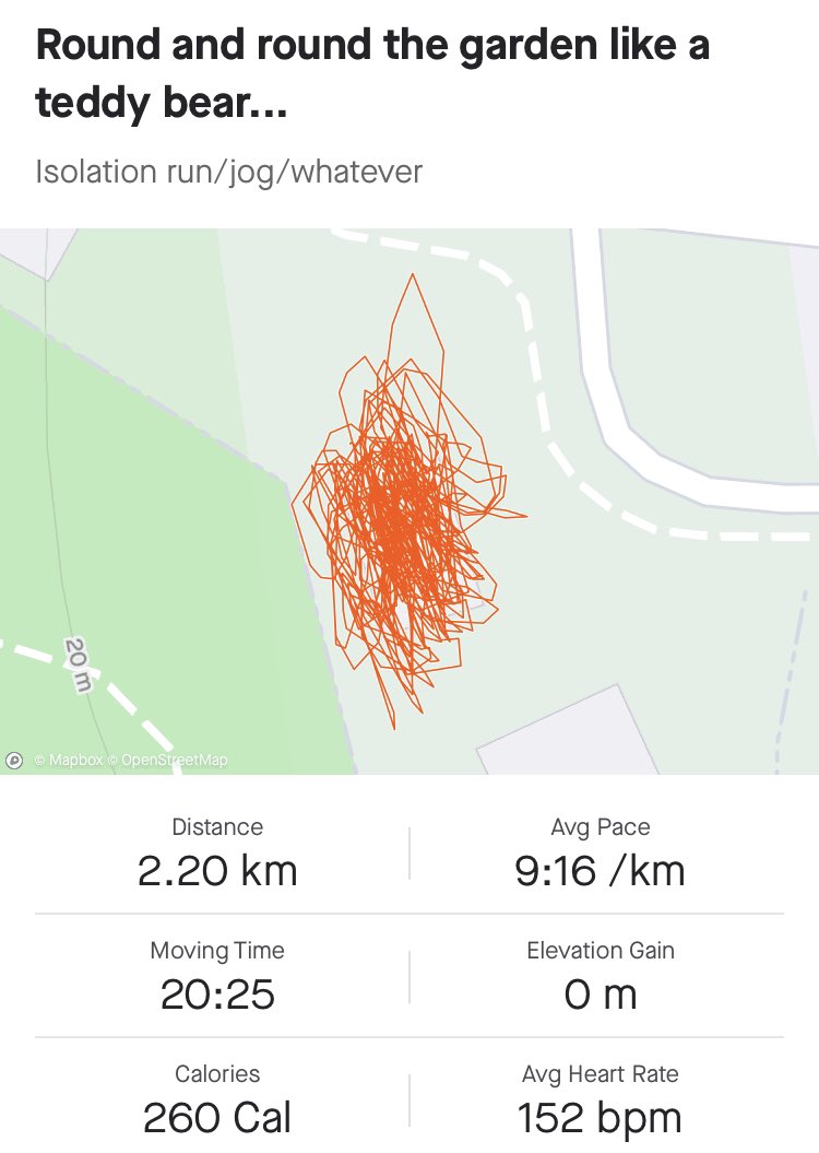 vmactive's tweet image. When Boris won’t let you leave the house but you need to do your daily run