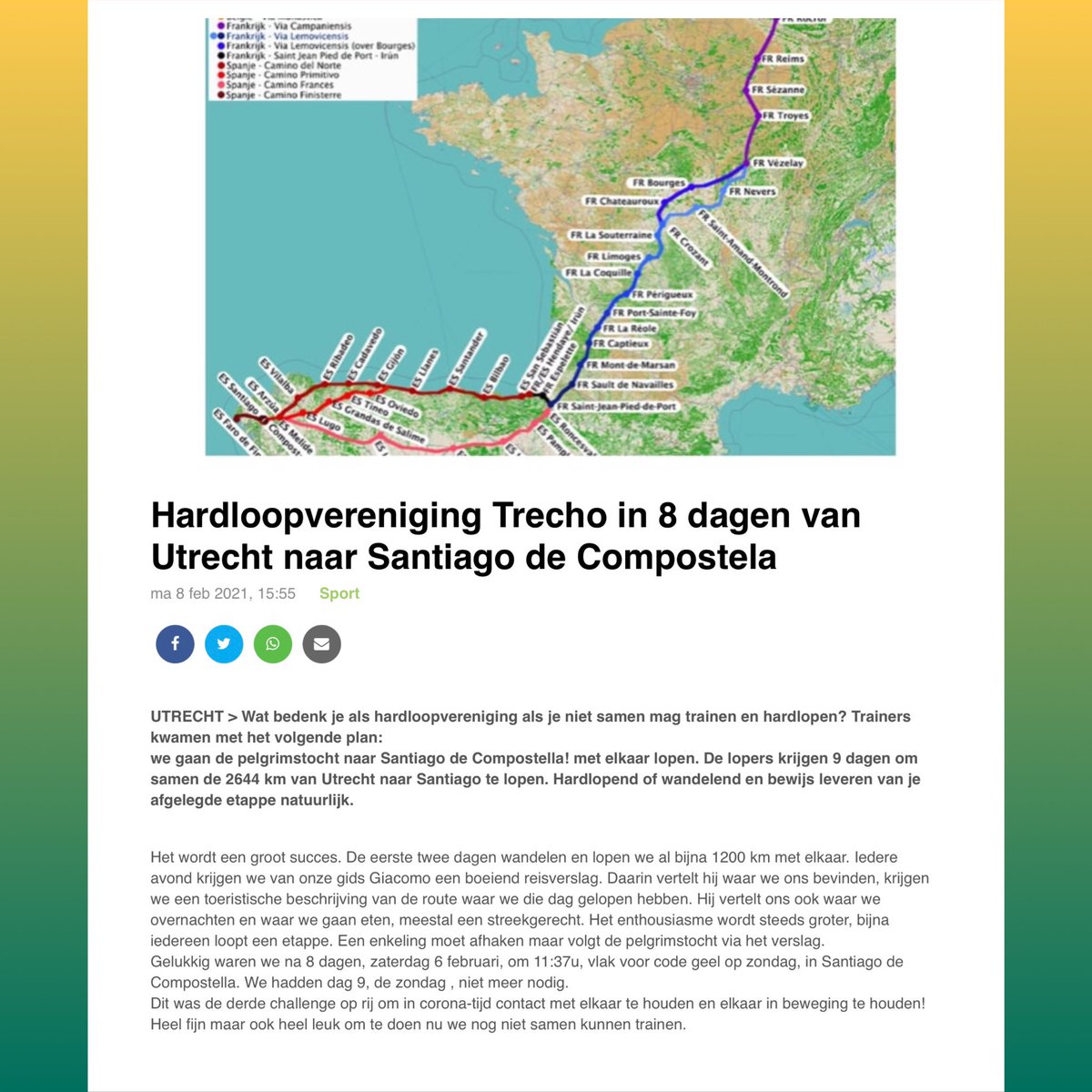 Leuk artikel over onze tocht naar Santiago de Compostela in de @varnws