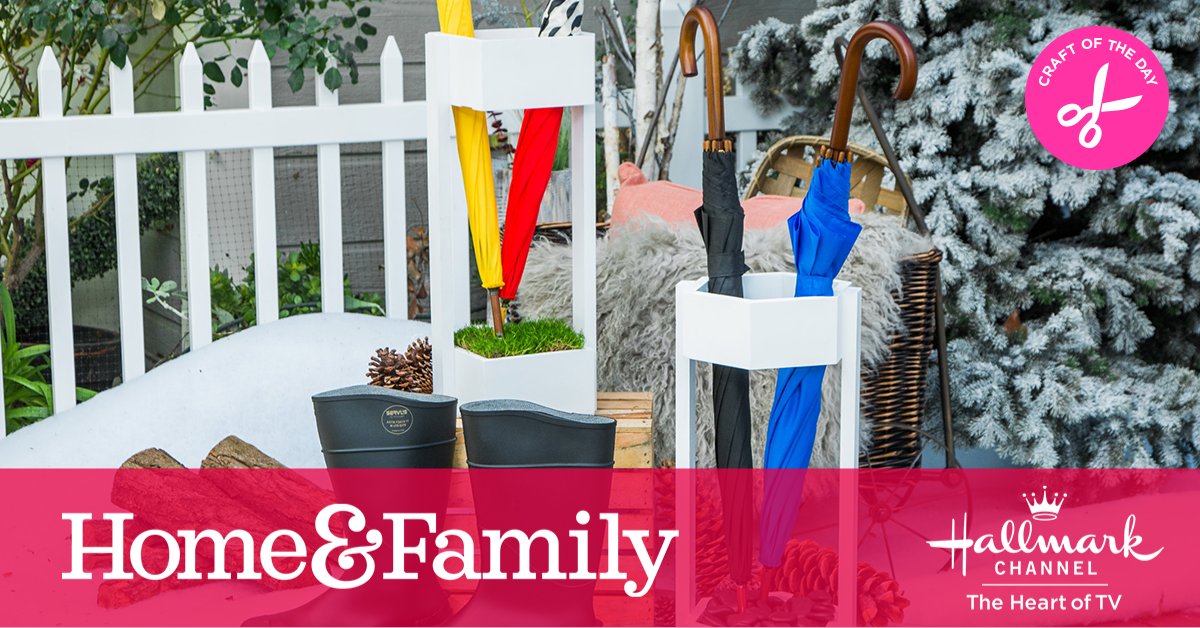 HomeandFamilyTV's tweet photo. .@MariaProvenzano is helping us celebrate today's #Smalliday #NationalUmbrellaDay with her easy DIY Umbrella Holder.
For the full instructions on our #CraftOfTheDay, visit: https://t.co/pFrvl0ixs8 https://t.co/vy1fQQVg9e