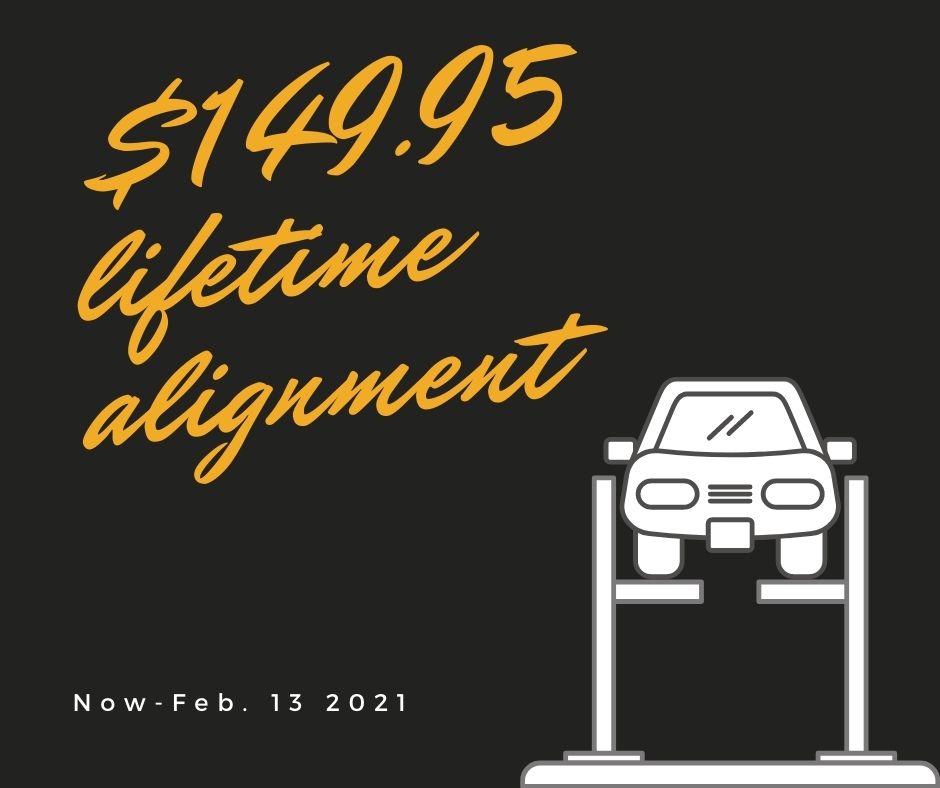 Lifetime Alignment Sale.

#alignement #vehiclesafety #vehiclesafetycheck #carcheckup #vehiclecheck #safetyfirst #safety

*Nissan vehicles only*