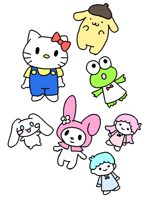 最近バイト先でsリオキャラばっかり描いているせいで見ないで描けるようになりました 