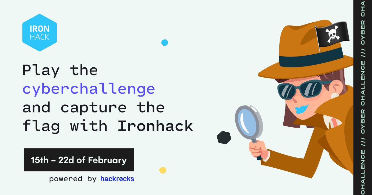 ironhackSAO's tweet photo. Fechamos uma parceria com a @hackrocks_ , uma plataforma de jogos educacionais, para criar o "Desafio Ironhack em Cyber” 🔥

Ele acontecerá de 15 a 22 de fevereiro e os usuários aprovados terão direito a uma bolsa de 20% 👇🏼 #cyberchallenge
https://t.co/So9PY4BjQb https://t.co/NM1wfmcWCp