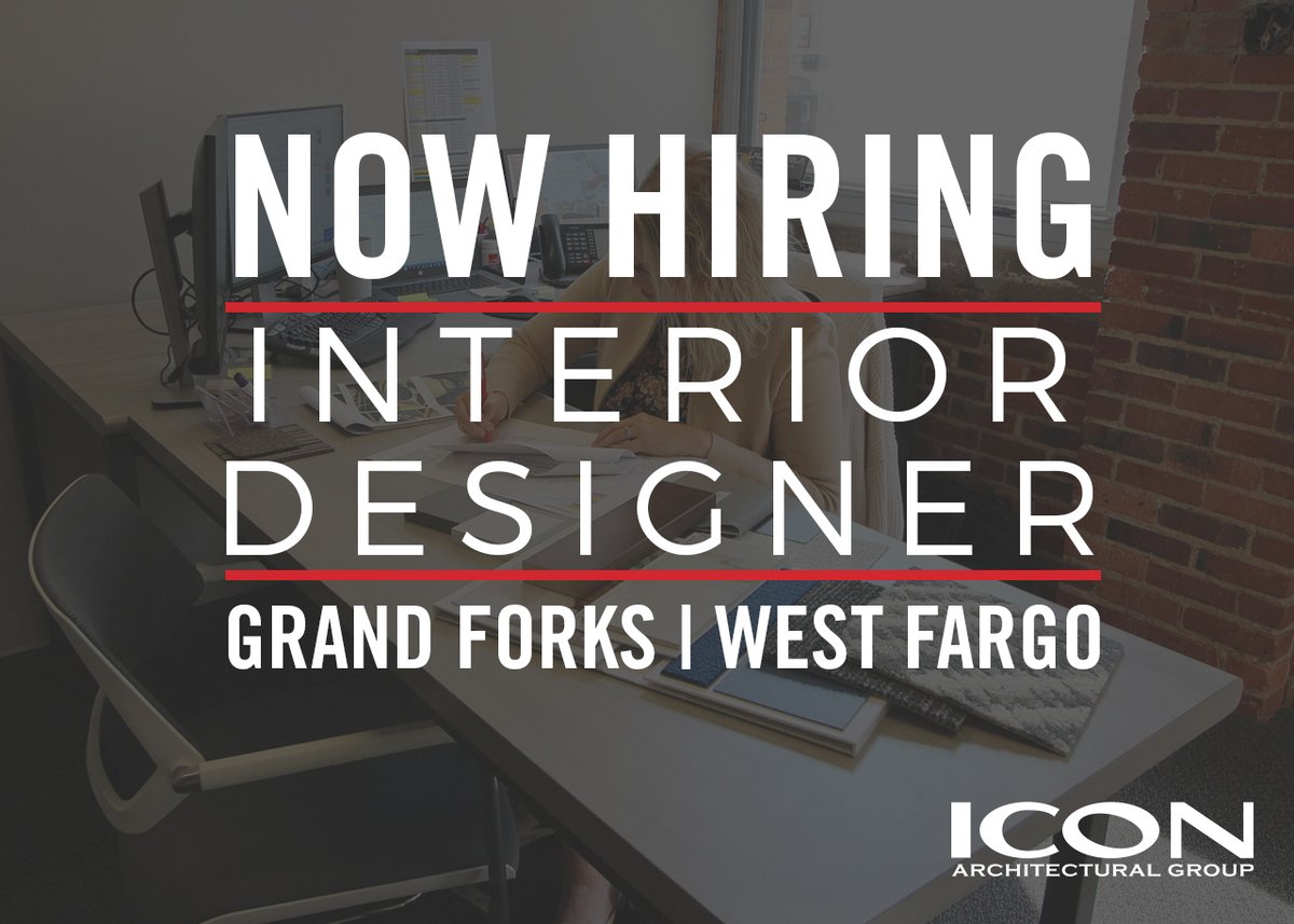 ICON is seeking an experienced Interior Designer to join our team. The job can be located at our Grand Forks or West Fargo office. To apply, email careers@iconarchitects.com. To learn more about the position, click here >> iconarchitects.com/careers/