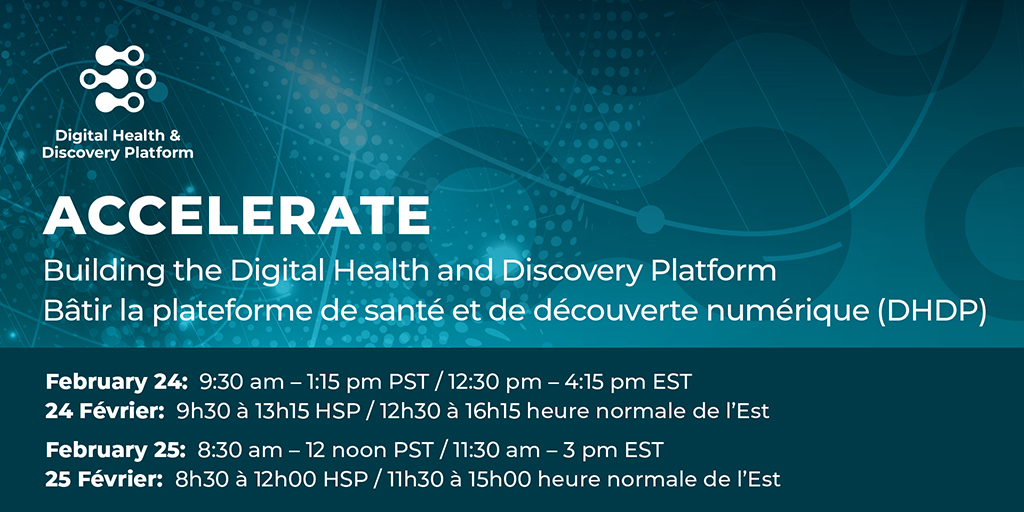 dhdp_'s tweet photo. 🚨 EVENT ALERT 🚨
The #DHDP, a new pan-Canadian research and innovation network, invites you to its first network event to discuss accelerated #PrecisionMedicine through #BigData & #AI.
📍 Free Live Stream Event
🗓️ February 24 & 25
🔬 Register now at https://t.co/3CPPl8QEkn https://t.co/J1hJhvDfij