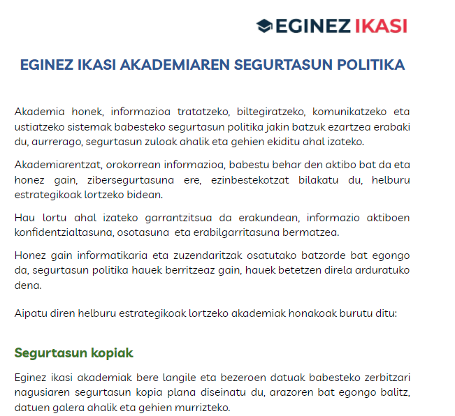 ArellanoMarkel's tweet photo. #IS3InformazioSistemak2021 #EginezIkasi2021 Erronkaren azken eguna iristear dago eta lanean jarraitzen dugu, oraingoan diseinatu genuen segurtasun politika errebisatzen hari gara eta bertako neurriak inplementatzen jarraitzen dugu. 

@Jonma_18 @agari89 @INCIBE https://t.co/sqaeD9Qtp5