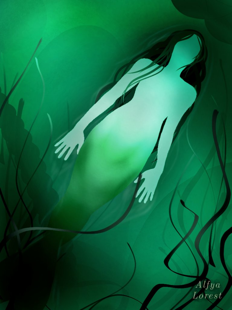 AlfyaLorest's tweet photo. Adventure of the Mermaid

#dark #darkness #faceless #green #horror #mermaid #mystic #myth #ocean #scalie #scary #sea #seaweed #art #artwork #artworkdigital #monster #abstract https://t.co/3bCWS7iUZM