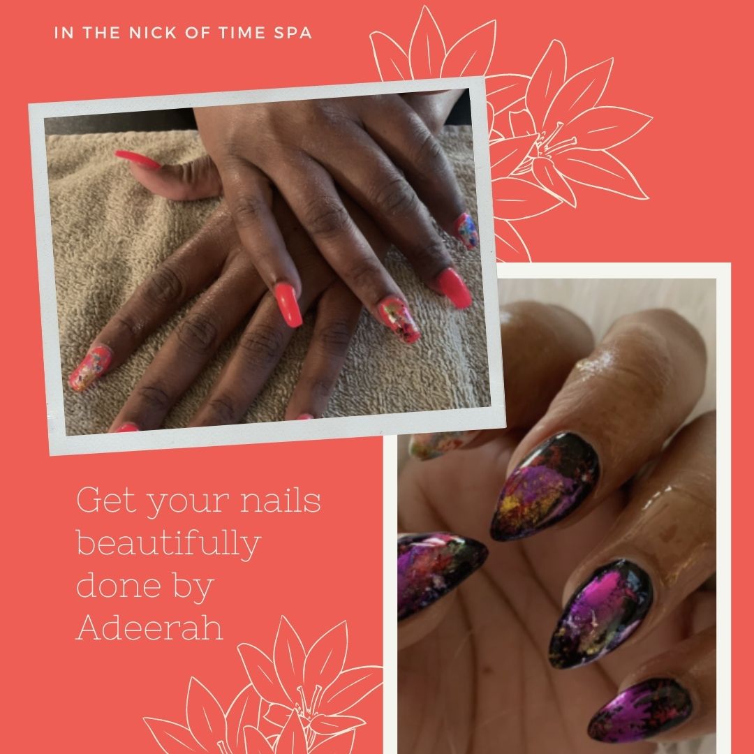 Get your nails beautifully done by Adeerah - Licensed Cosmetologist
• 𝐁𝐨𝐨𝐤 𝐲𝐨𝐮𝐫 𝐚𝐩𝐩𝐨𝐢𝐧𝐭𝐦𝐞𝐧𝐭 𝐧𝐨𝐰 •
🌍 𝐕𝐢𝐬𝐢𝐭 𝐍𝐨𝐰: @inthenickoftime_spa
📞 𝐆𝐢𝐯𝐞 𝐮𝐬 𝐚 𝐜𝐚𝐥𝐥: 703-865-5877
#spa #beauty #massage #massagetherapist